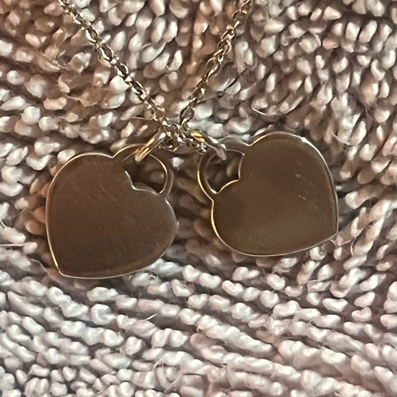 Tiffany Blue Double Heart Silver necklace - Picture 8 of 9